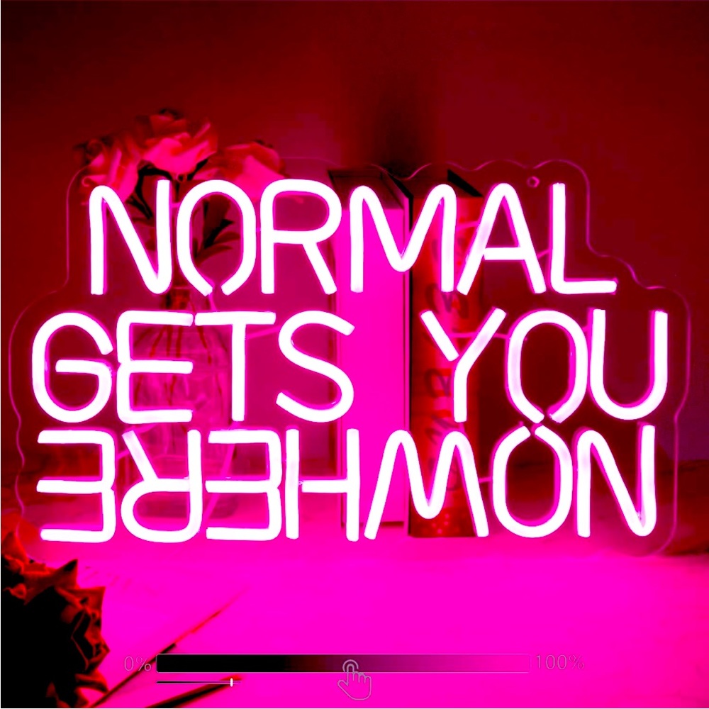 NORMAL GETS YOU NOWHERE Pink Neon Light LED Wall Indoor Outdoor Room Cute Decor